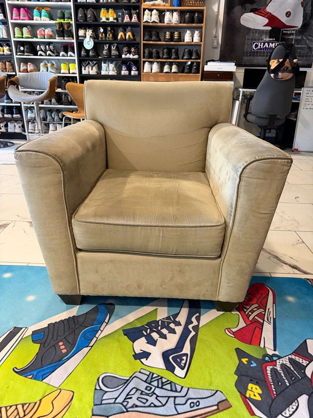 Beige Upholstered Armchair - photo 4