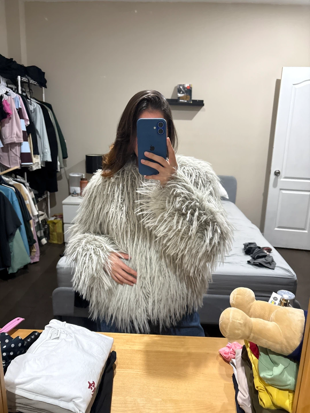 New Zara Faux Fur Jacket Size XS - photo 4