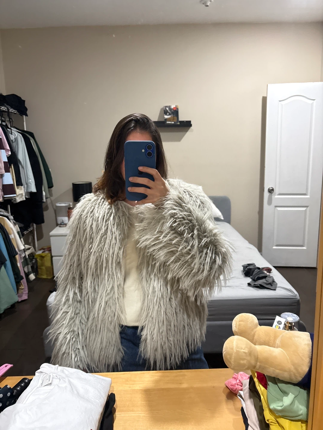 New Zara Faux Fur Jacket Size XS - photo 5