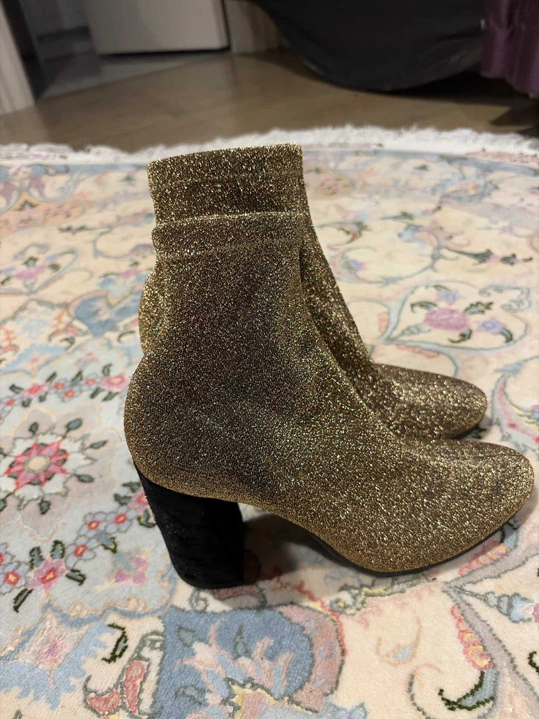 Gold Glitter Ankle Boots - photo 2