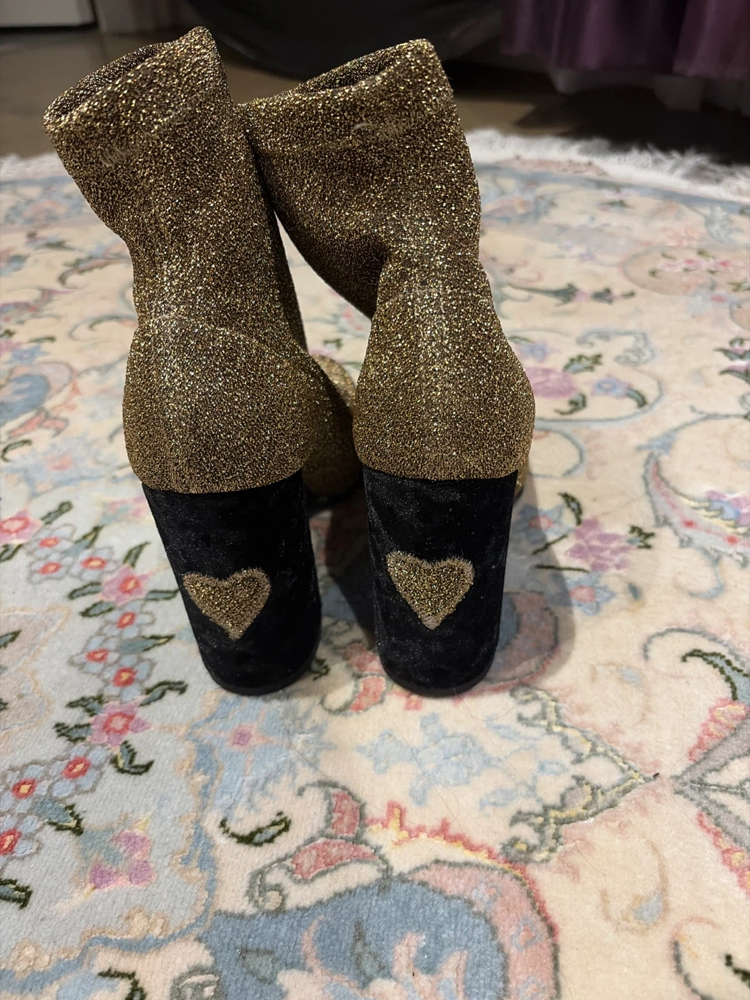 Gold Glitter Ankle Boots - photo 3