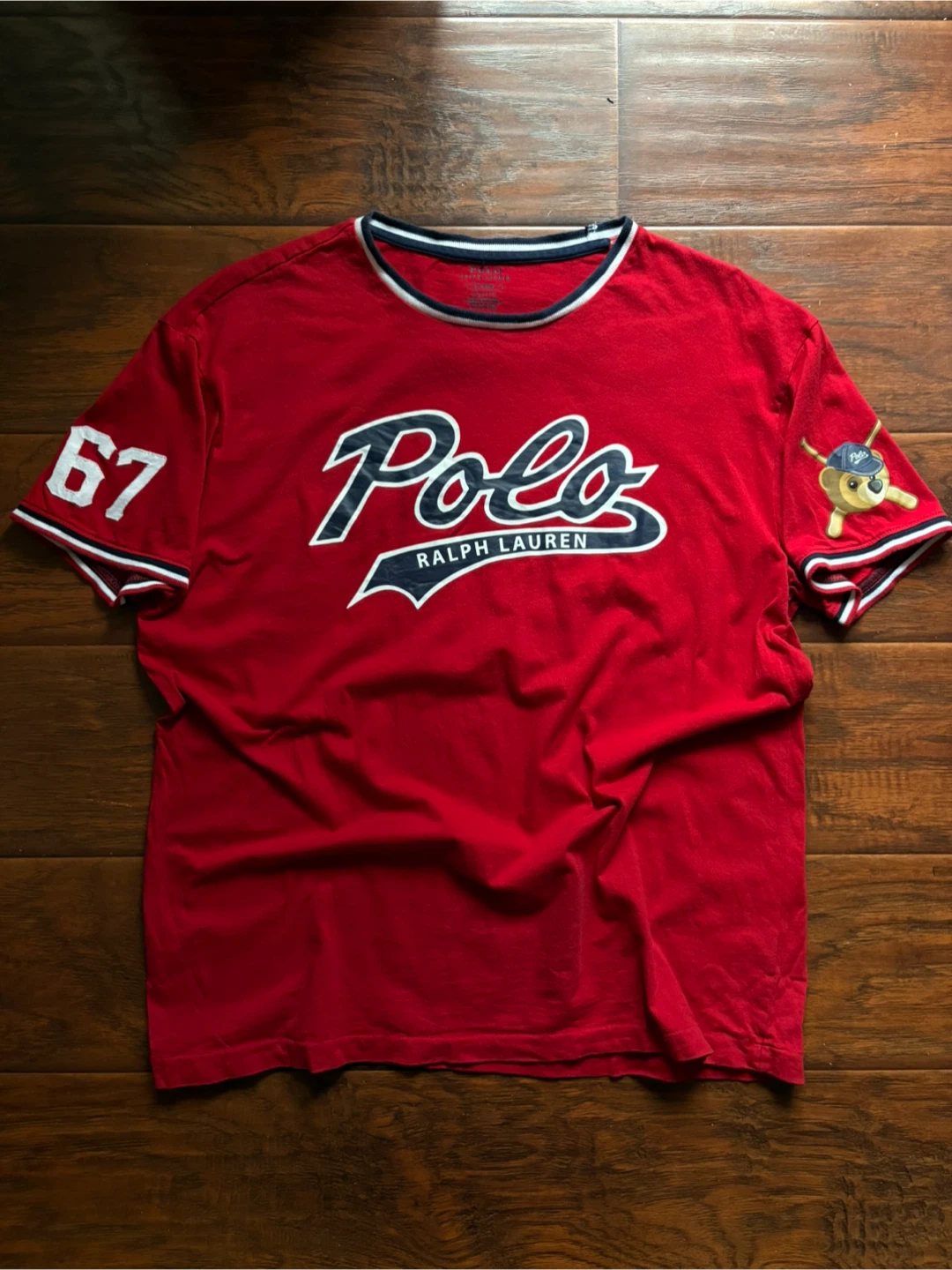 Polo by Ralph Lauren script logo tee M polo bear