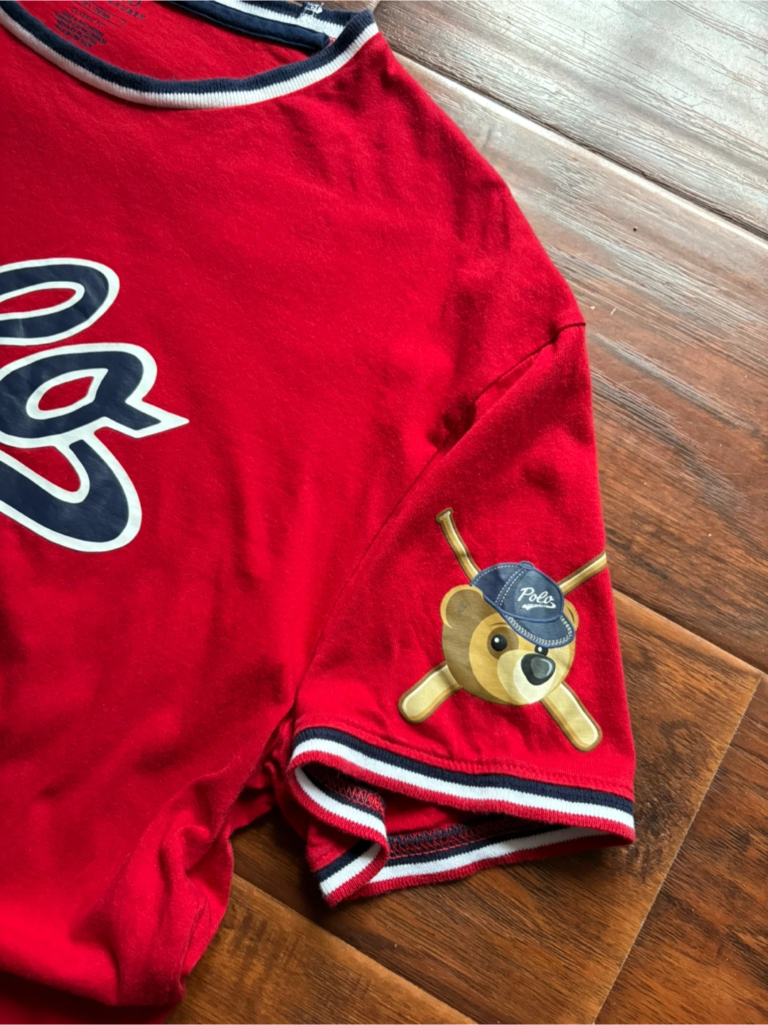 Polo by Ralph Lauren script logo tee M polo bear - photo 2