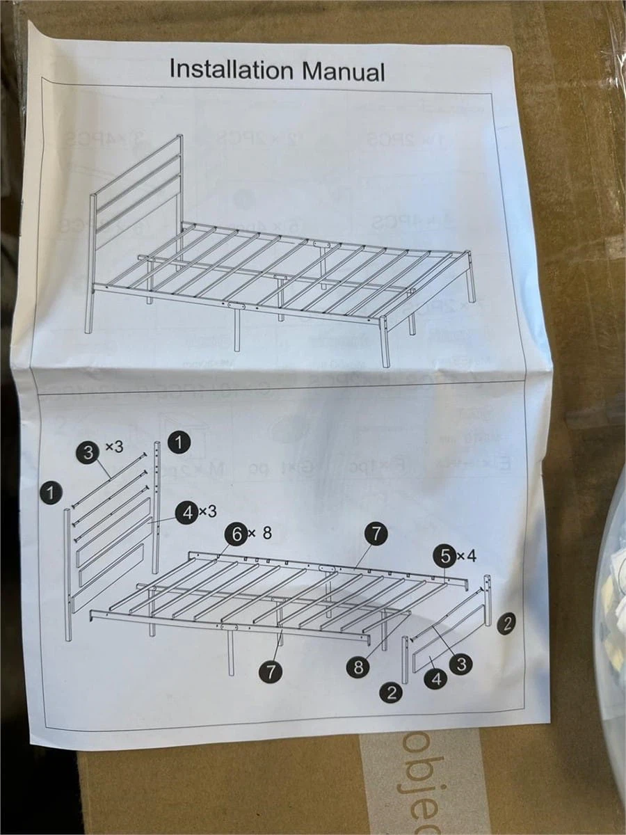 Fluest Queen Size Bed Frame with Headboard and Footboard - photo 4