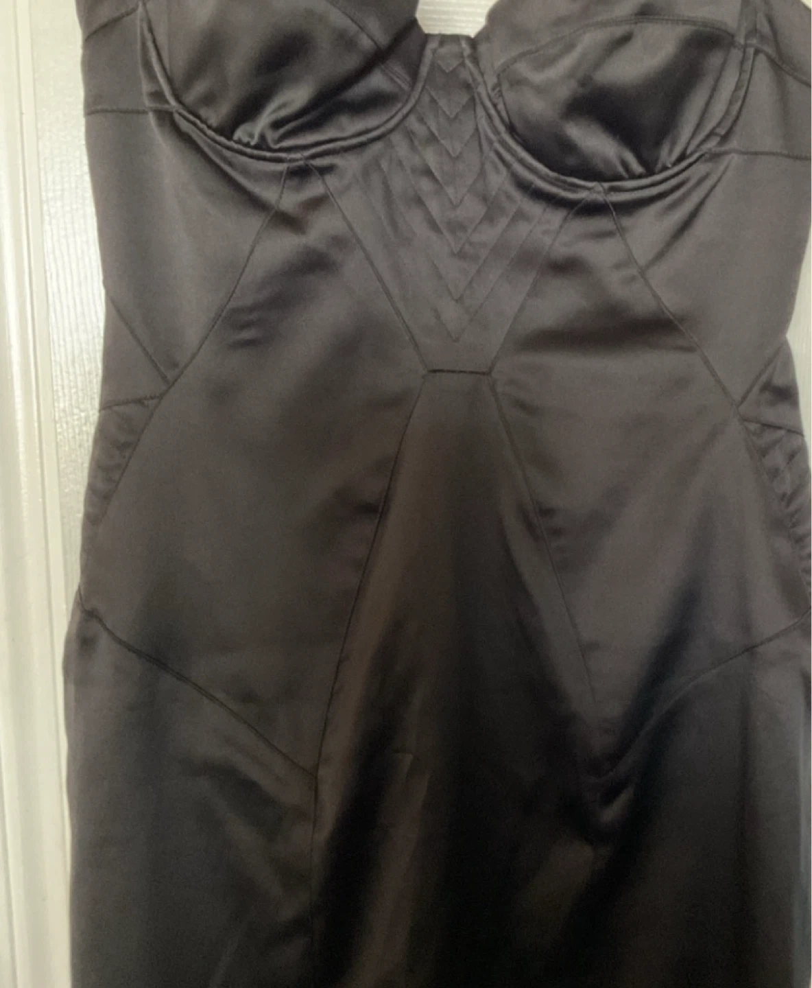 JUST CAVALLI Black Satin Bustier Midi Dress Sz IT 44 (US 6) - photo 4