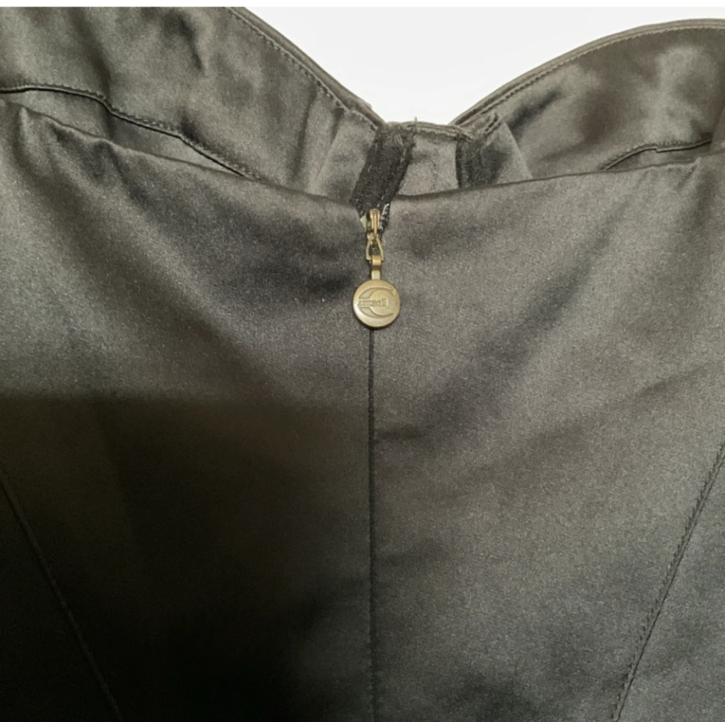 JUST CAVALLI Black Satin Bustier Midi Dress Sz IT 44 (US 6) - photo 5
