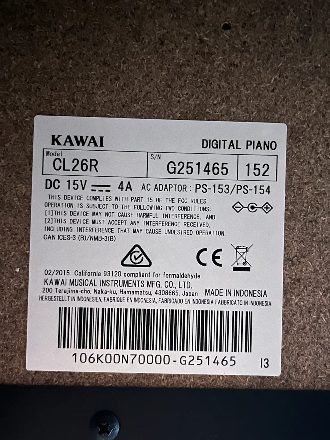 Kawai CL26R Digital Piano & Piano Books - photo 3