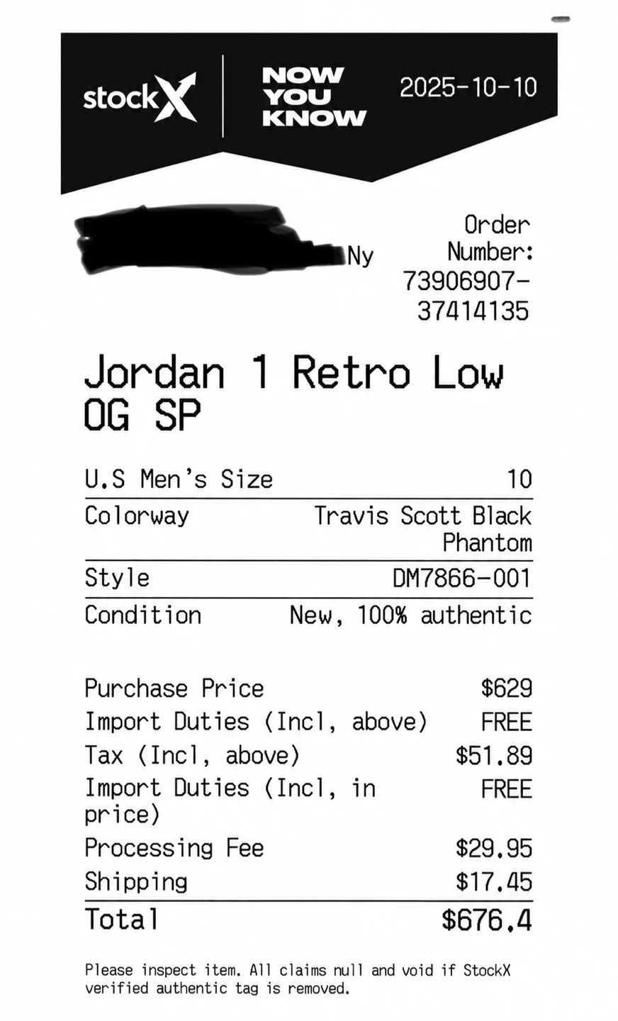 Travis Scott x Air Jordan 1 Low Black Phantom - photo 2