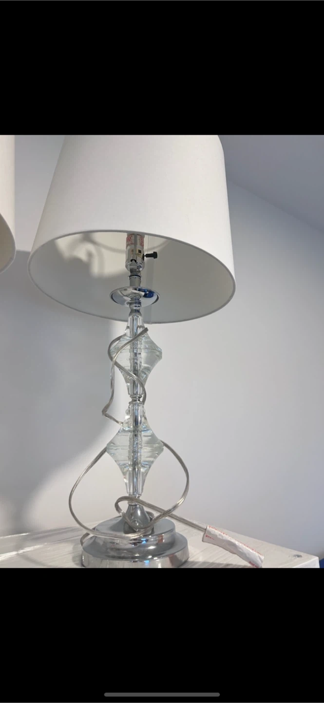 Clear Glass and Chrome Table Lamp