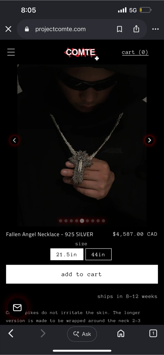 Comte Fallen Angel Necklace 925 Silver - photo 2