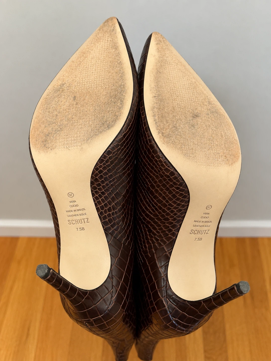 Schutz Maryana Brown Croc Boots 7.5 - photo 2