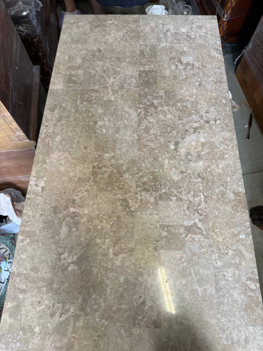 Dark Wood Desk with Marble Top - photo 3