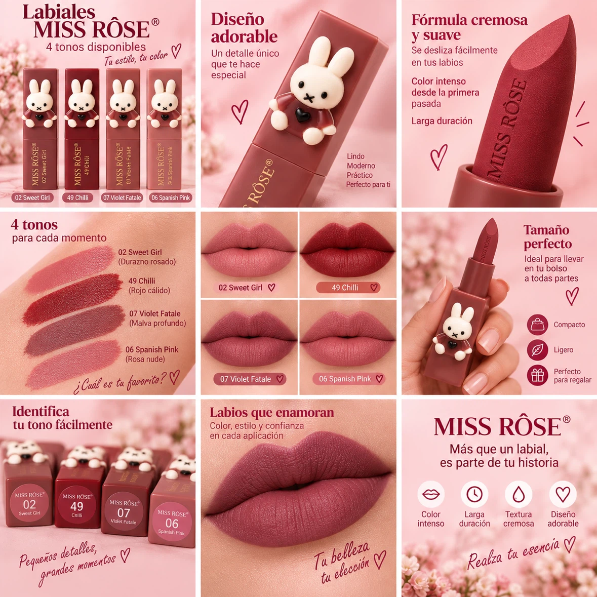 Miss Rose Bunny Matte Lipstick - 07 Violet Fatale - photo 2