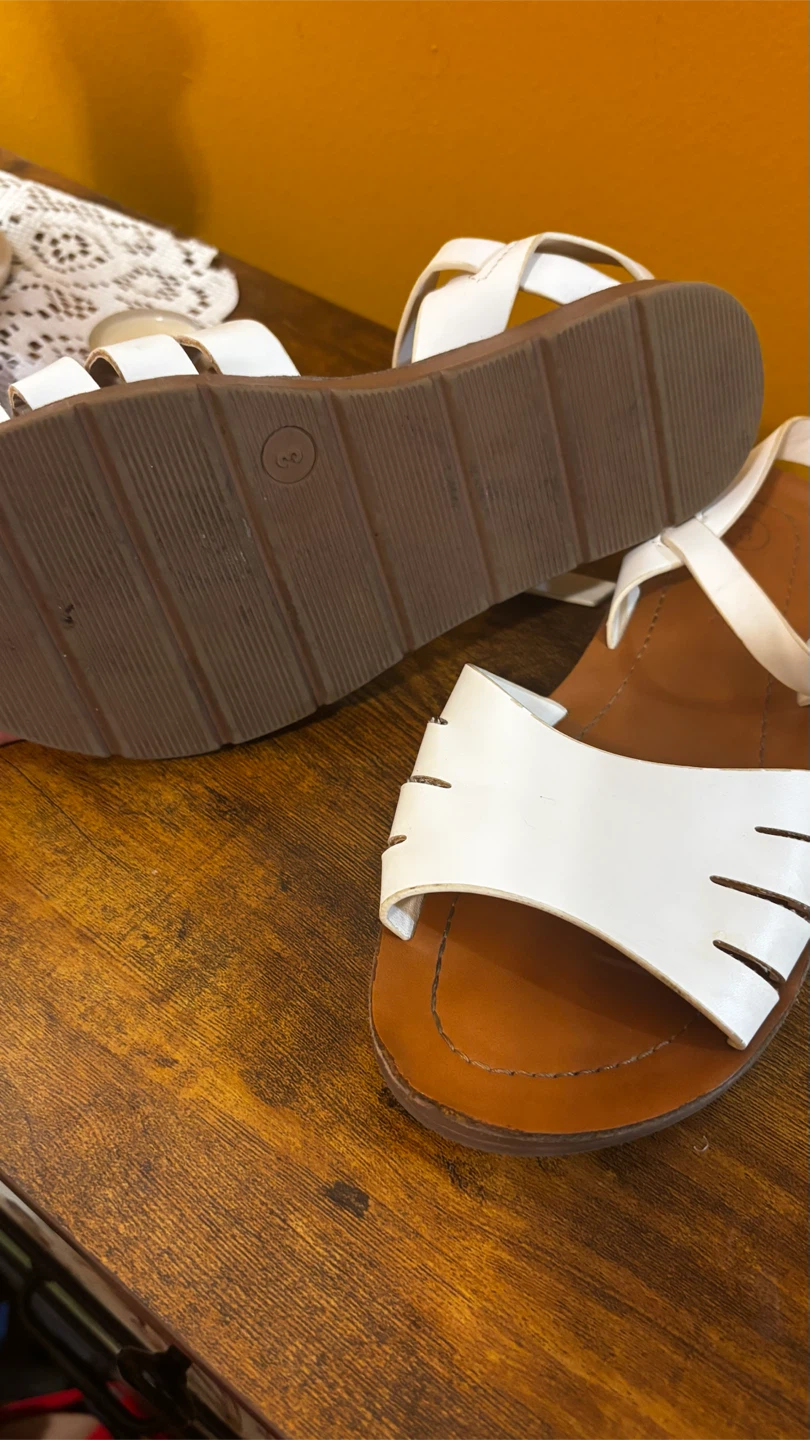 Cat & Jack White Bow Sandals Size 3 - photo 3