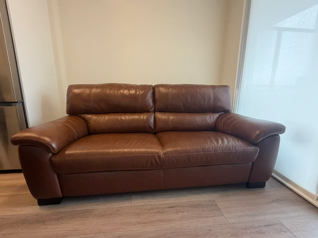 Brown Leather Sofa - photo 2
