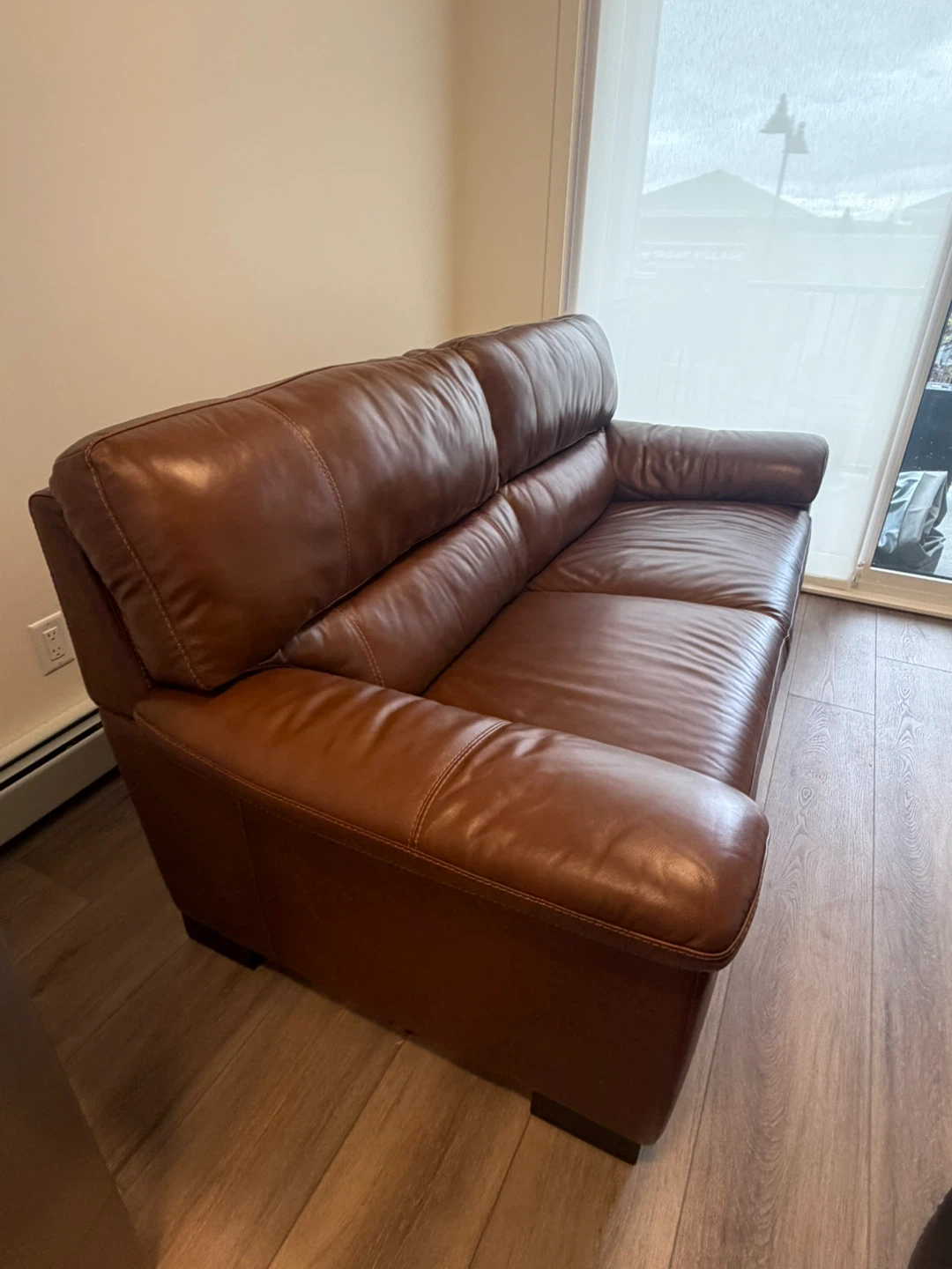 Brown Leather Sofa - photo 3