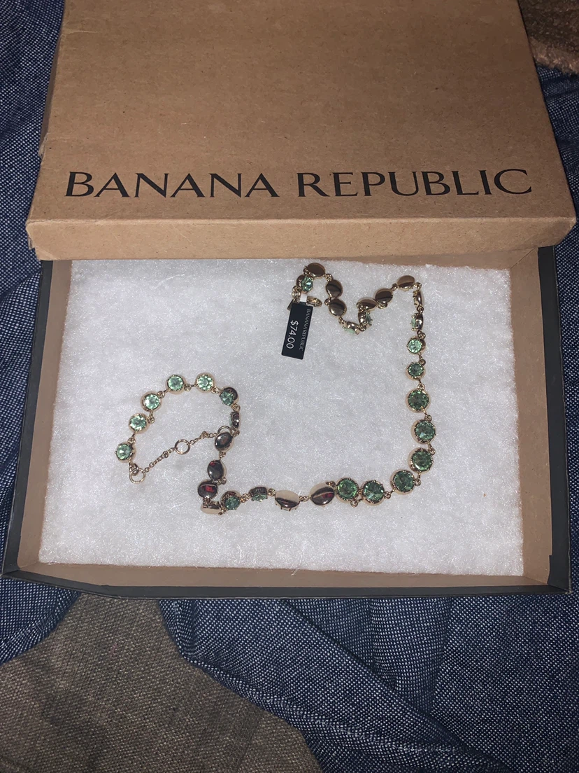 Banana Republic Green Crystal Necklace