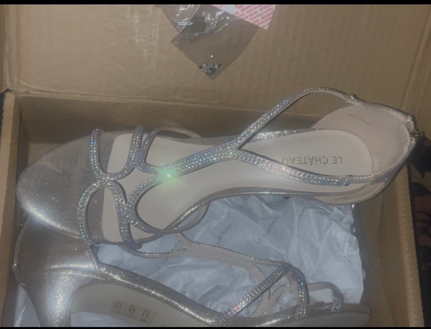 Le Chateau Silver Rhinestone Heels - photo 3