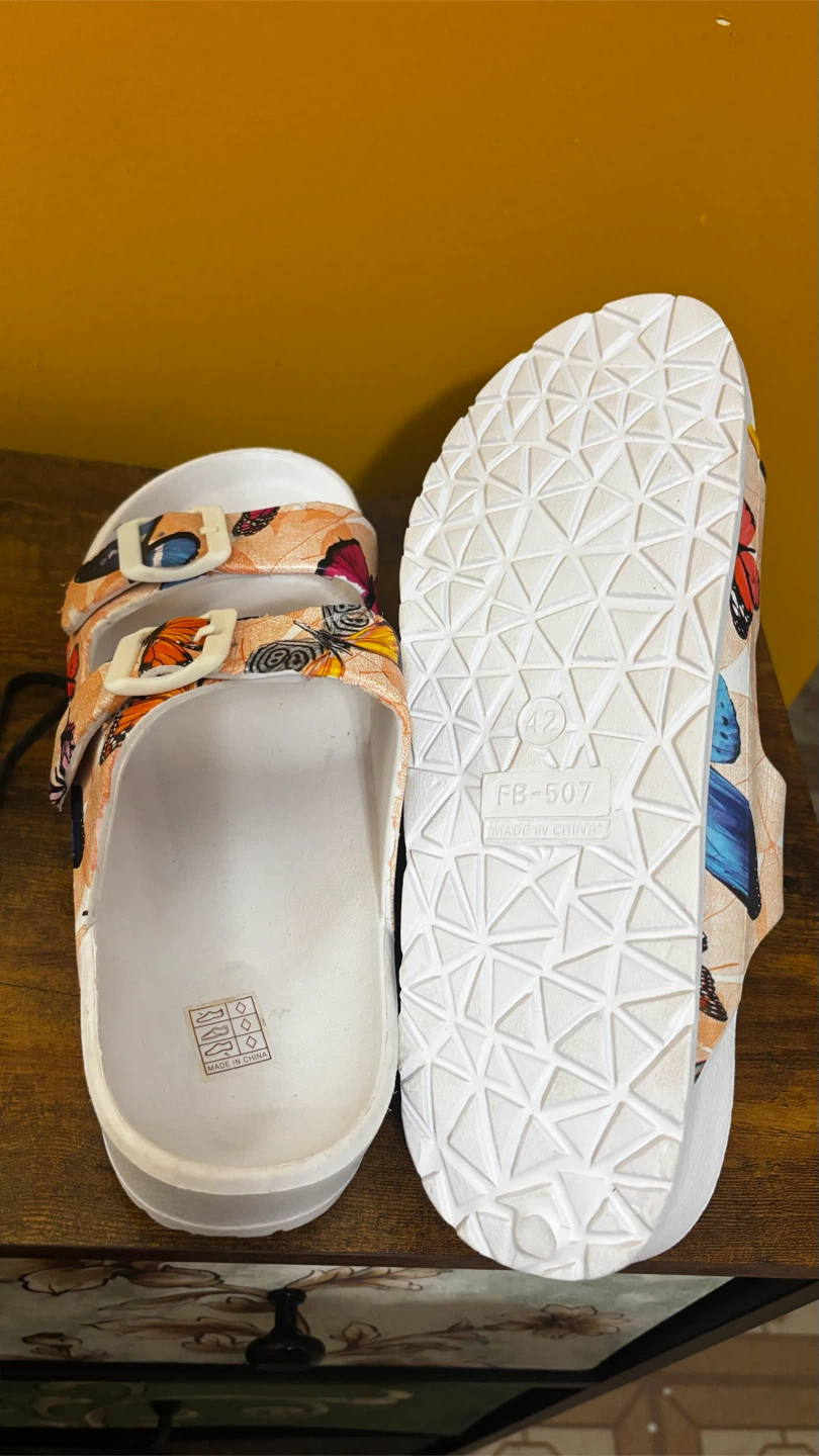 Butterfly Print Two-Strap Sandals Size 42 - photo 3