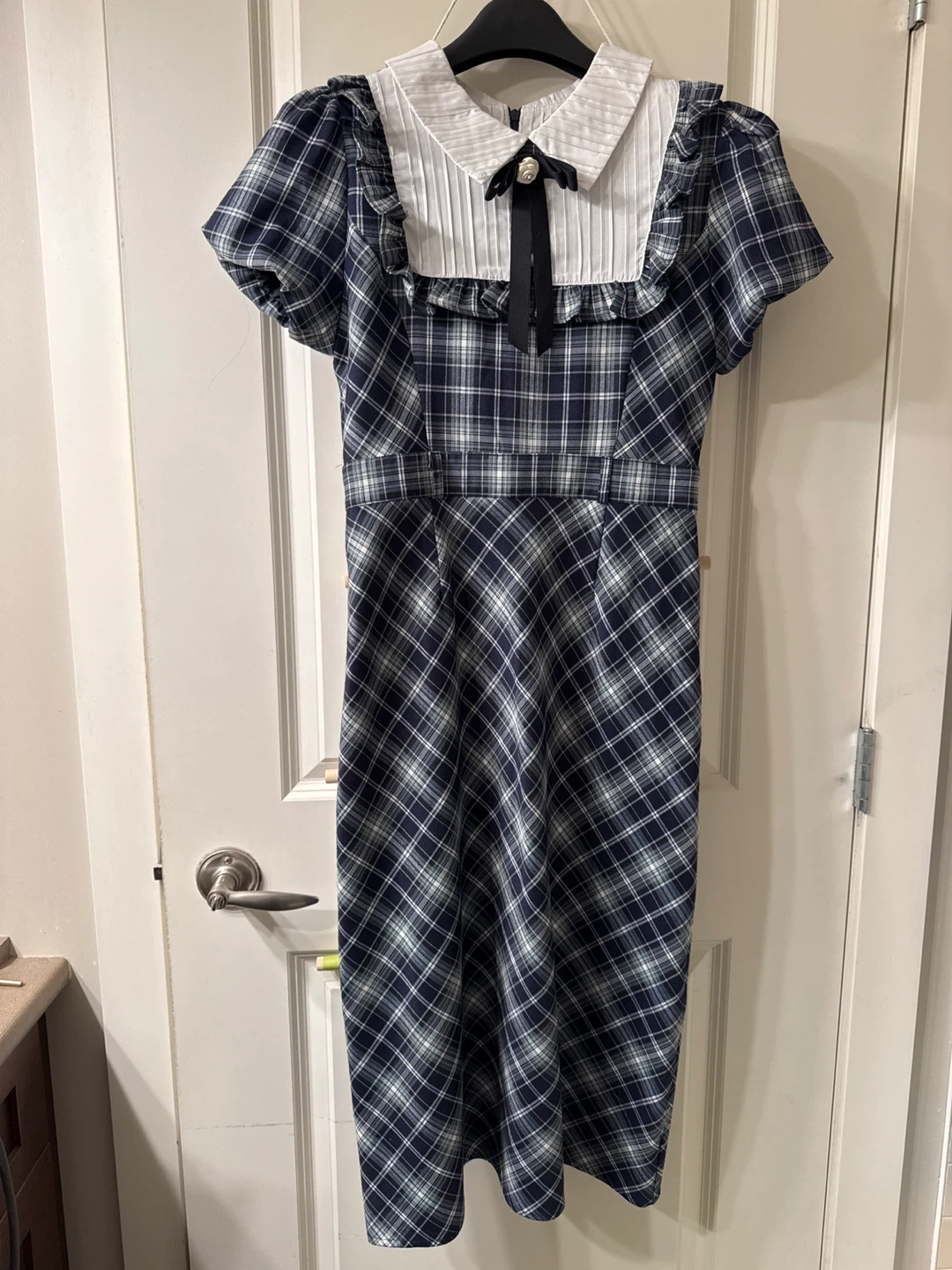 Plaid Sailor-Collar Dress