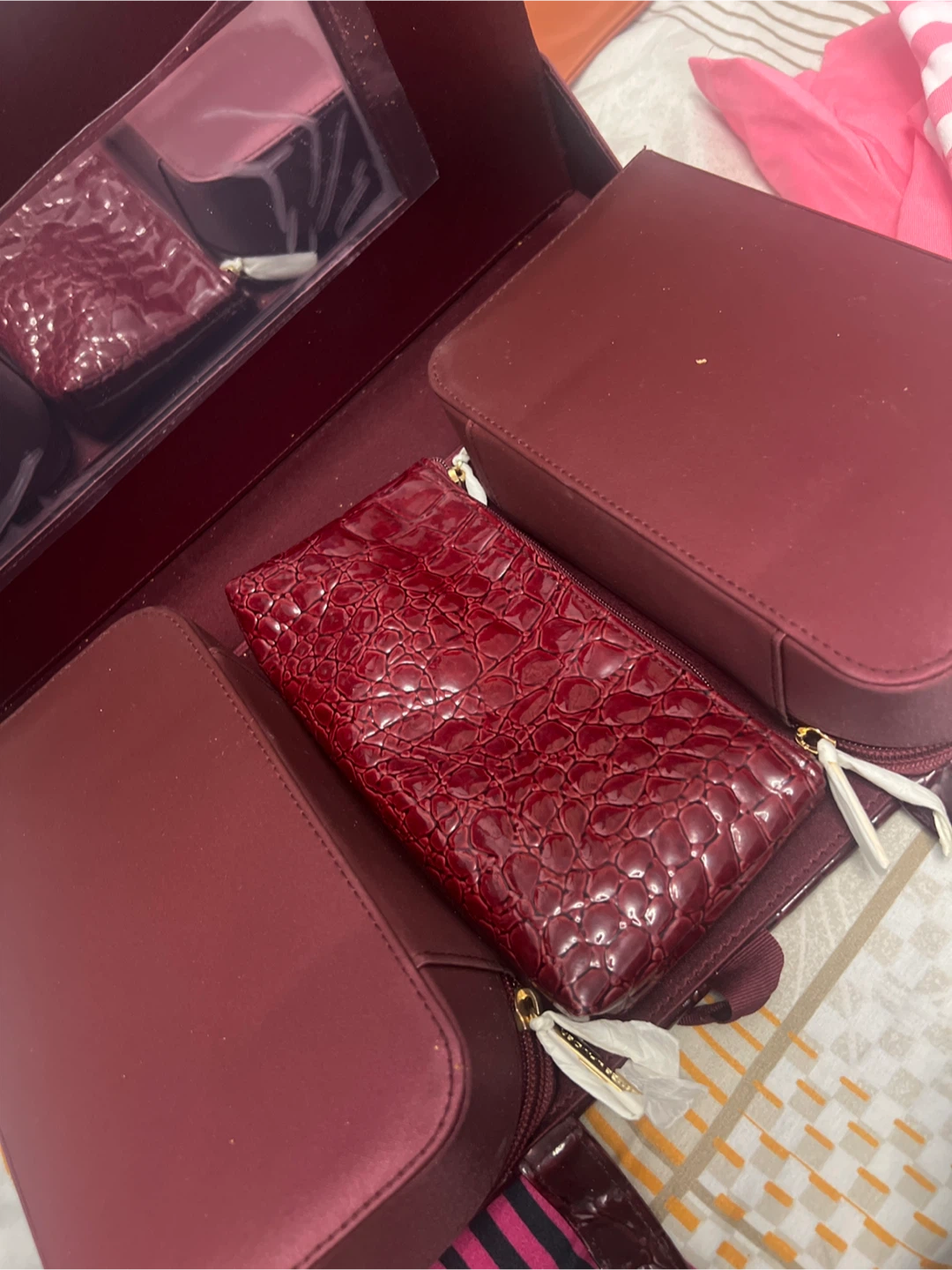 Burgundy Makeup Vanity Case