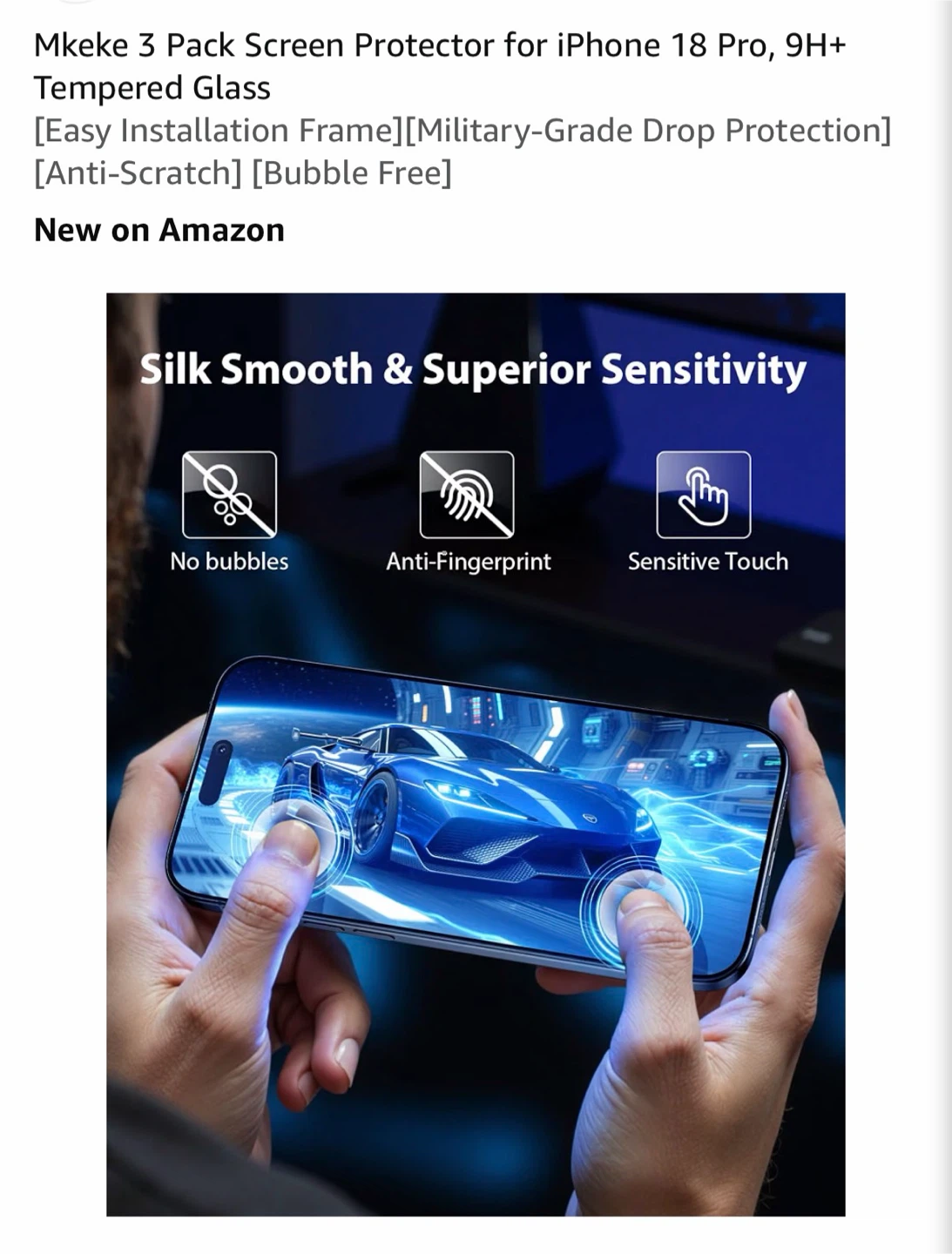 Mkeke Screen Protectors for iPhone 18 Pro (3 Pack) - photo 5
