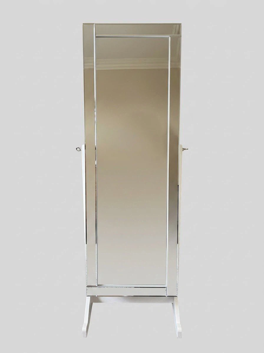 Standing Jewelry Armoire with Full-Length Mirror