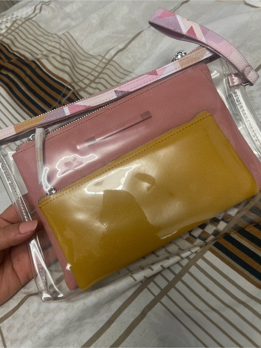 Parfois Multi-Colored Clear Handbag