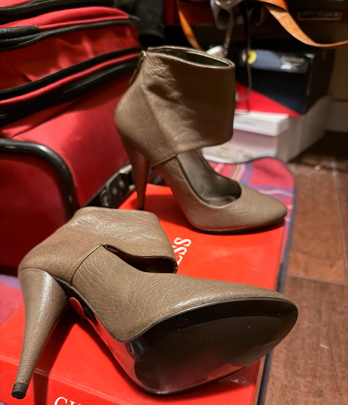 Grey High heel cutout shoes/ boots - photo 2