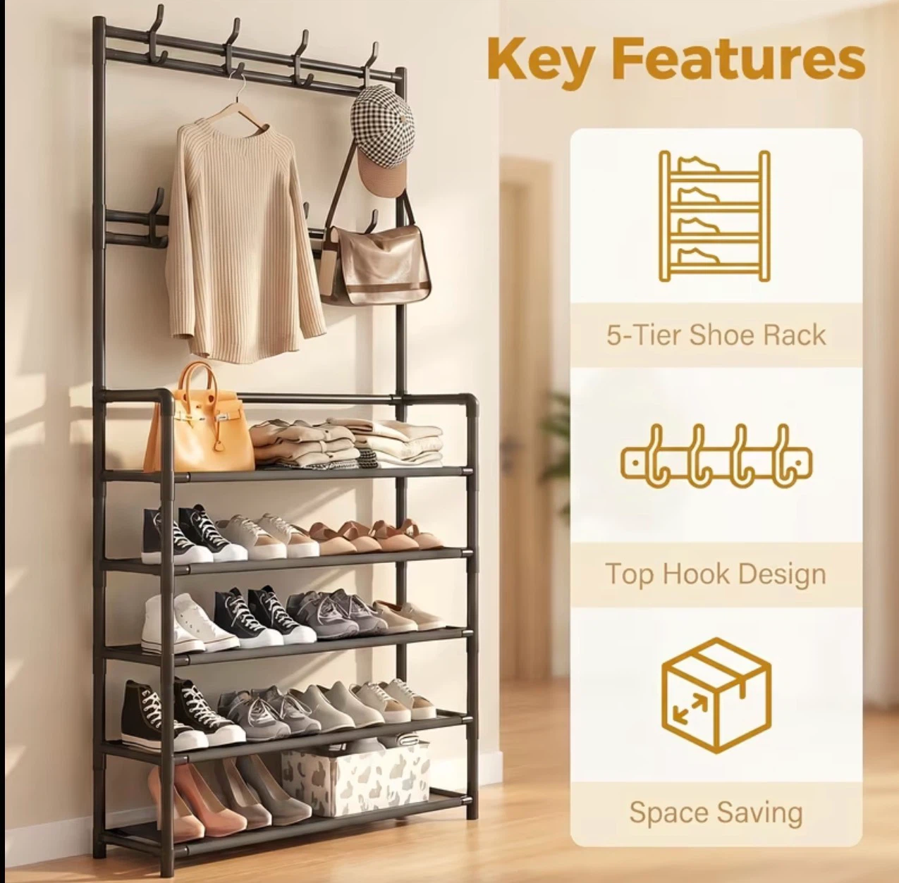 5-Tier Coat and Shoe Rack Organizer (BRAND NEW IN BOX) - photo 2