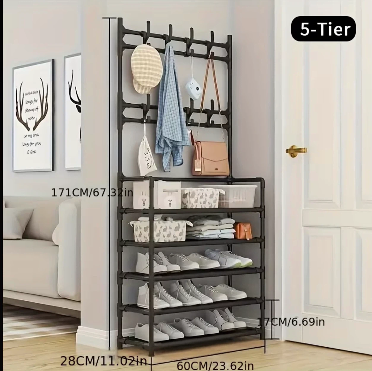 5-Tier Coat and Shoe Rack Organizer (BRAND NEW IN BOX) - photo 4