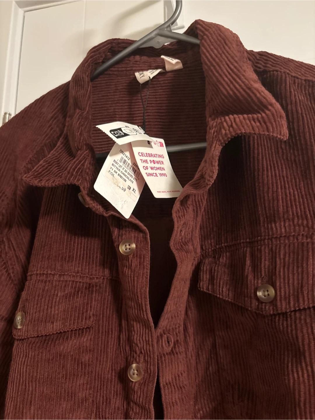 New Roxy Bitter Chocolate Corduroy Shirt - photo 2