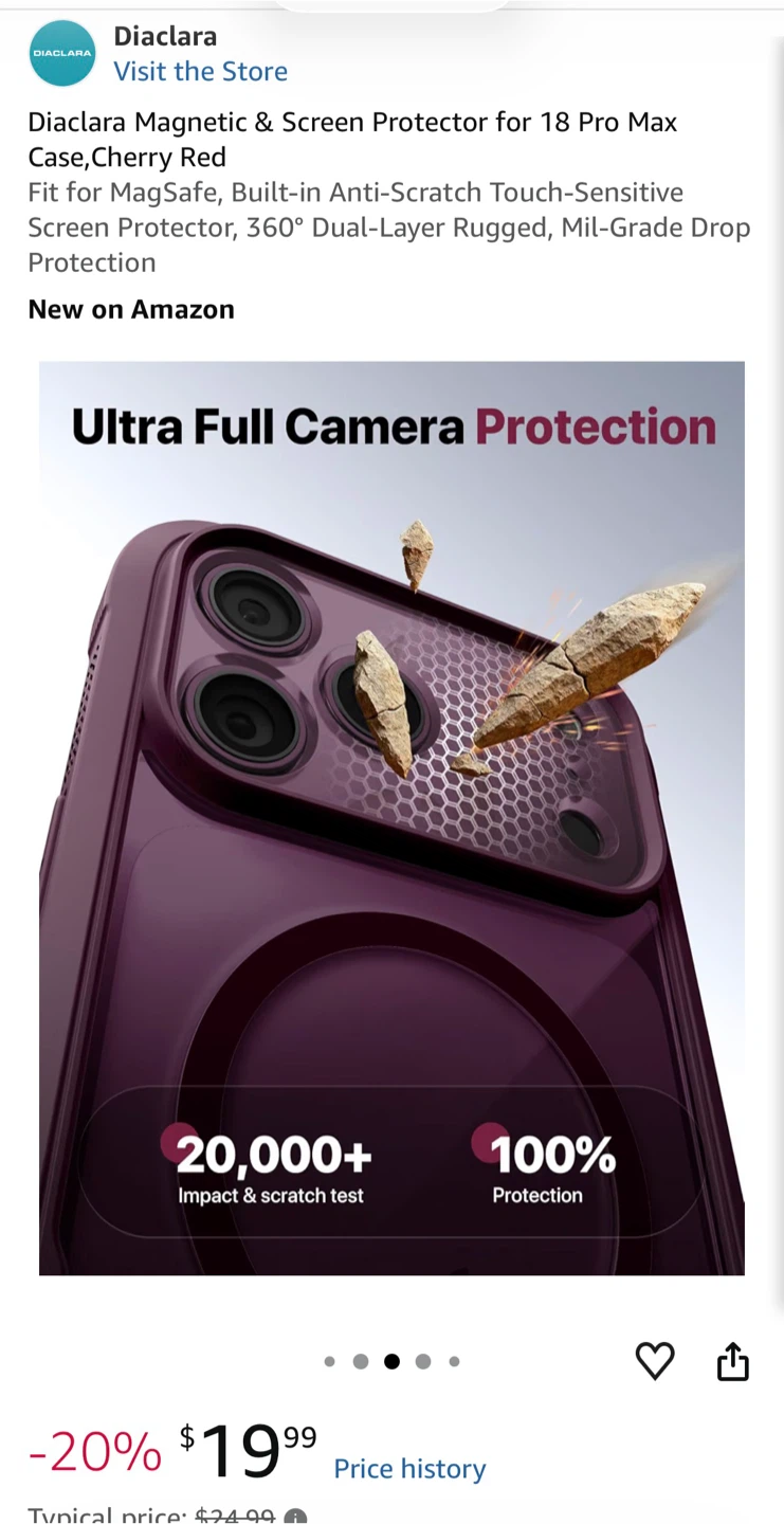 Diaclara Magnetic Case for 18 Pro Max Cherry Red - photo 3