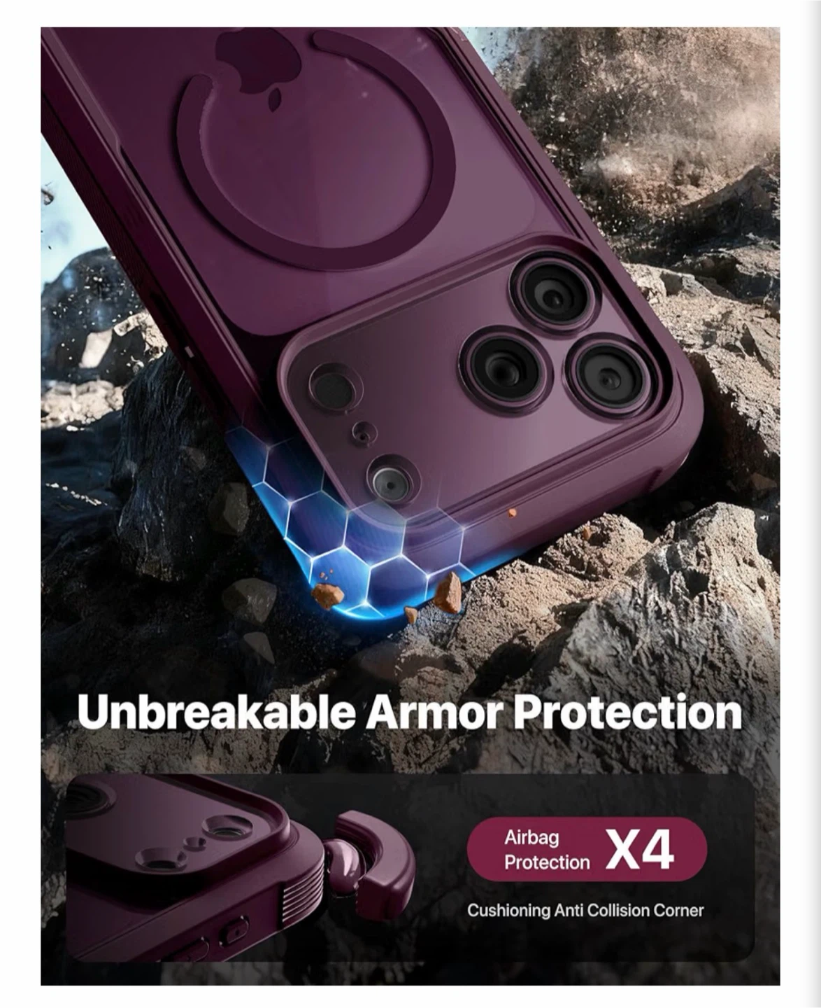 Diaclara Magnetic Case for 18 Pro Max Cherry Red - photo 4