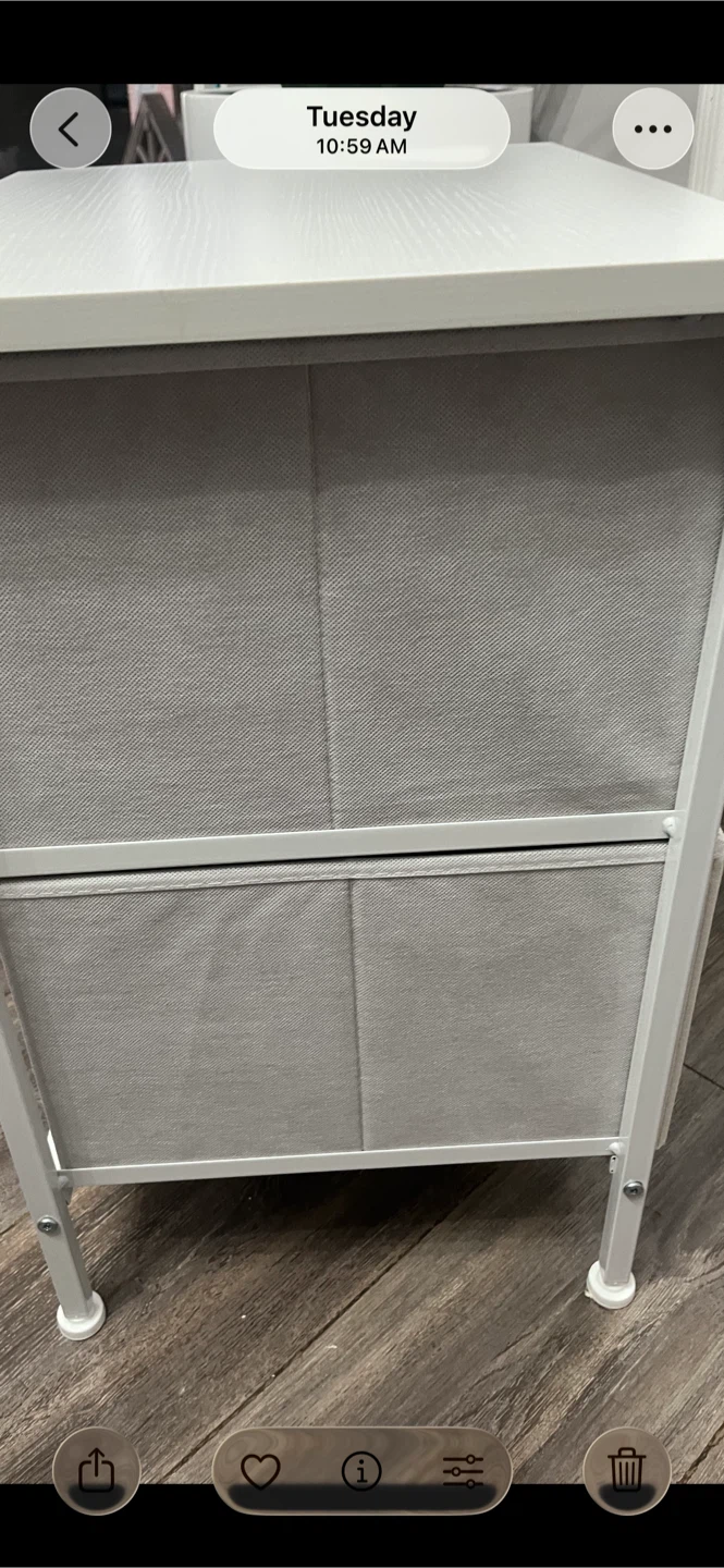 White 2-Drawer Nightstand with Gold Handles - photo 3