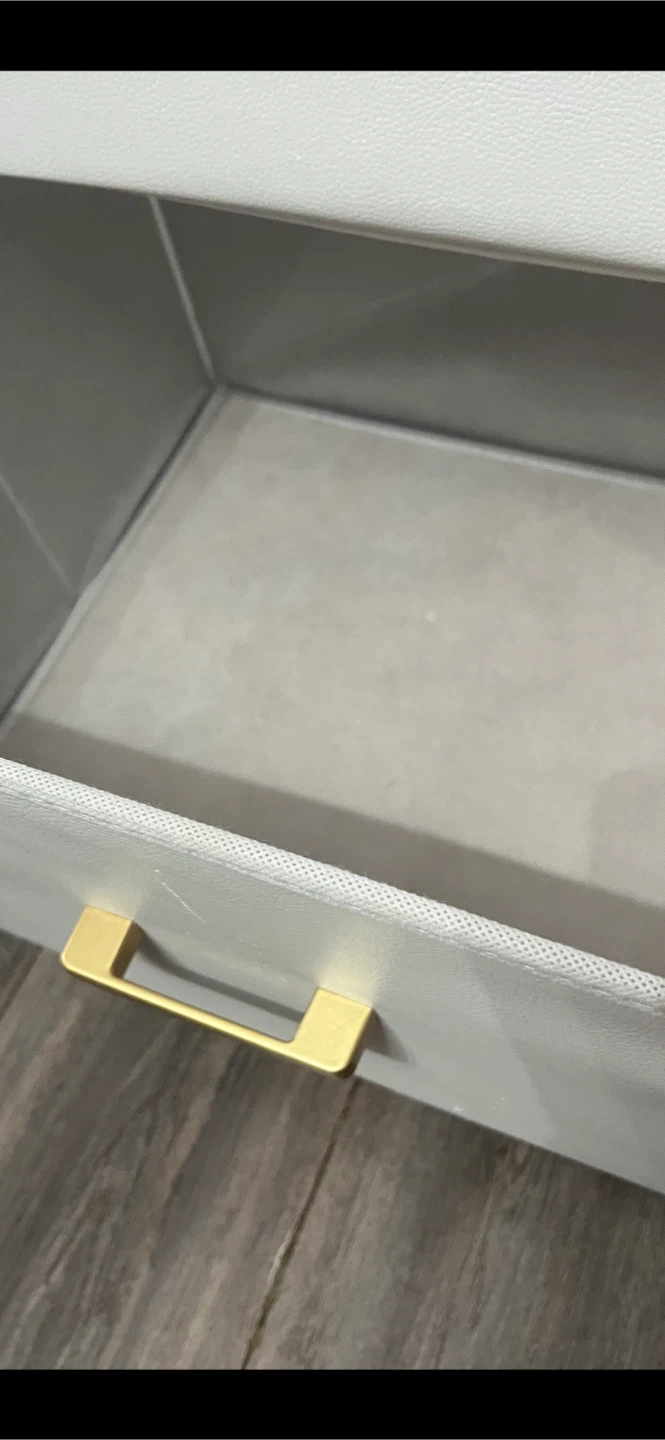 White 2-Drawer Nightstand with Gold Handles - photo 4