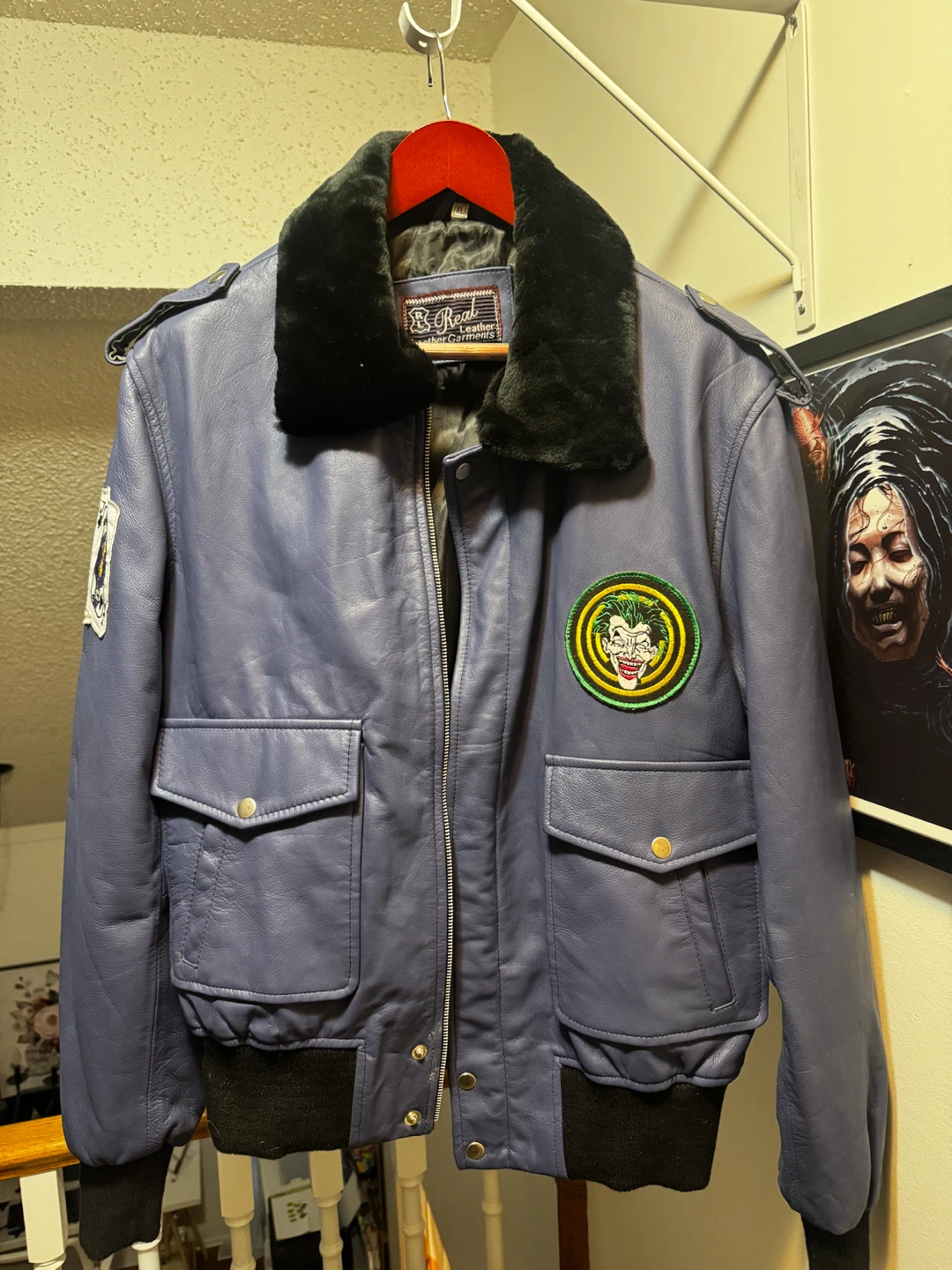Real Leather Joker Bomber Jacket
