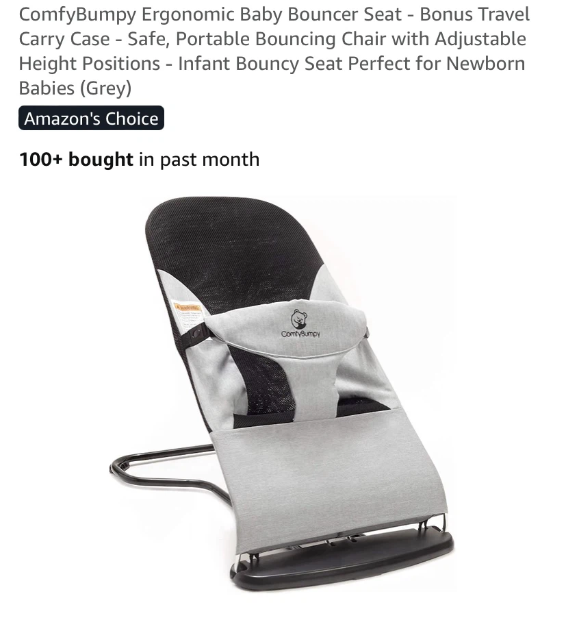 ComfyBumpy Ergonomic Baby Bouncer Seat