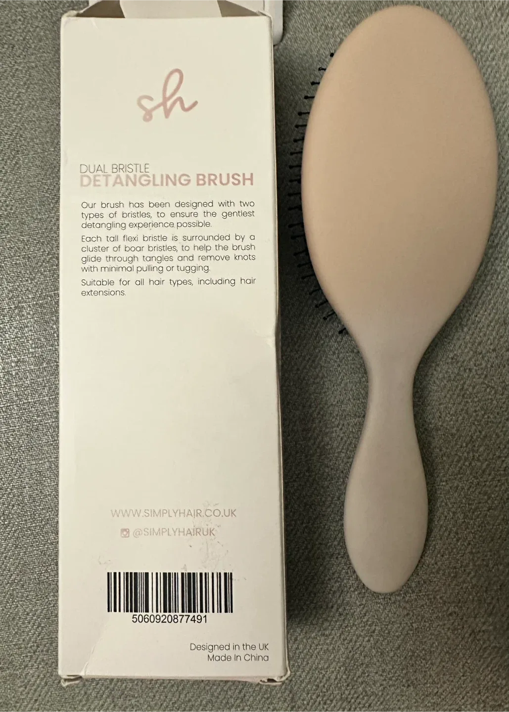 SimplyHair Slimline Paddle Brush - Safe for Extensions