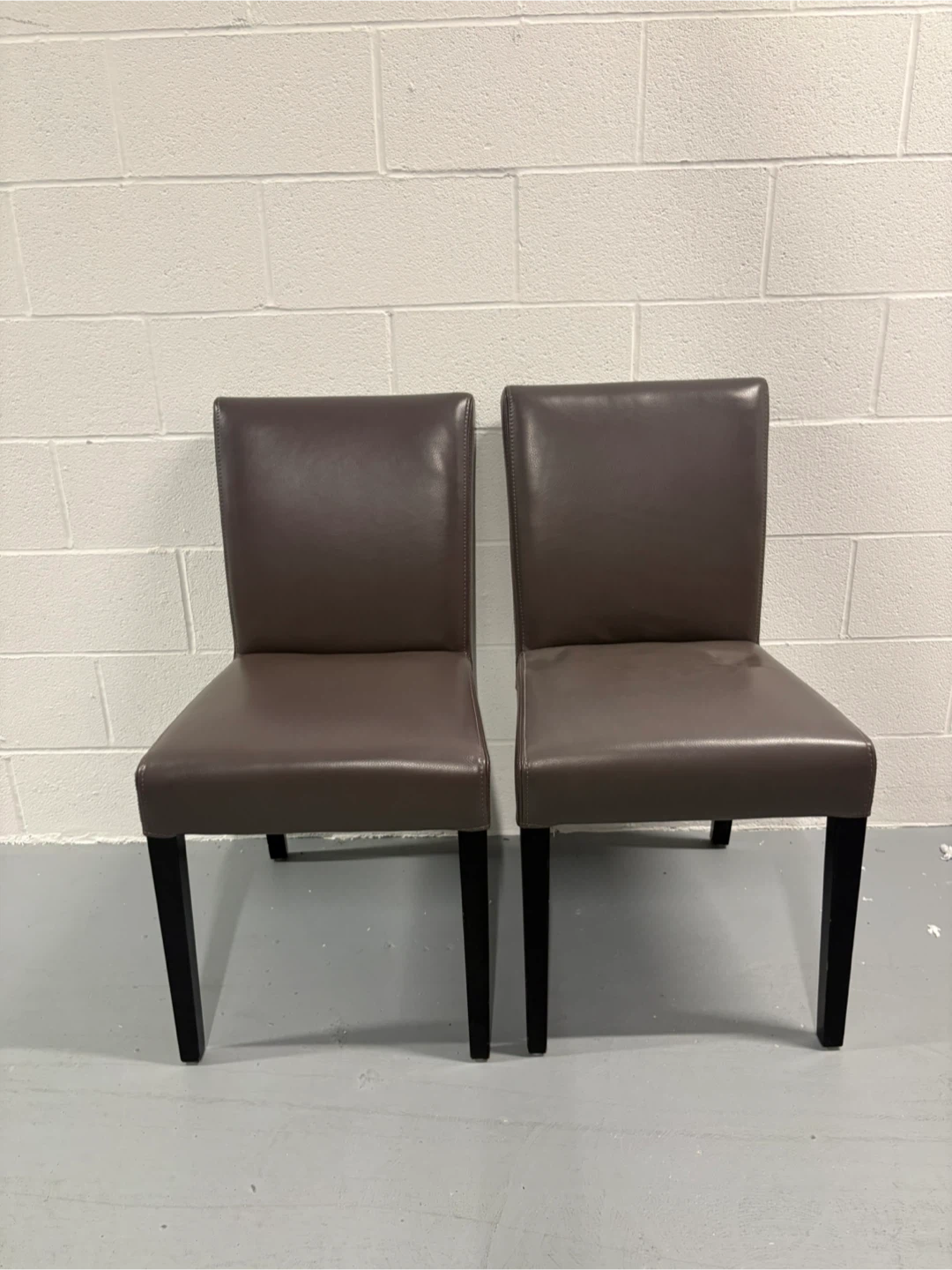 Set of Two Brown Dining Chairs