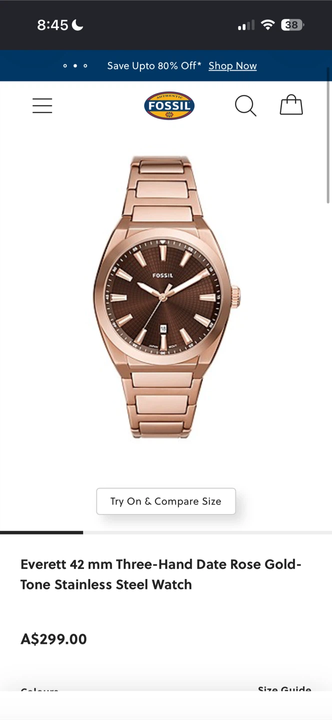 Fossil Everett 42mm Rose Gold-Tone Watch - photo 3