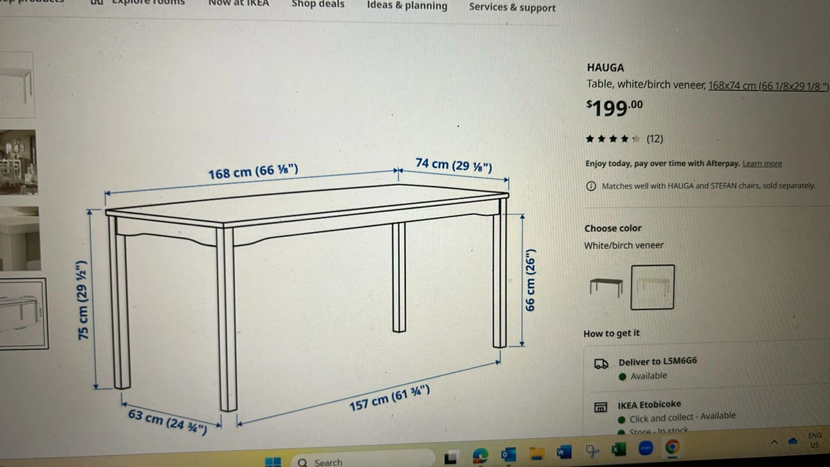 IKEA HAUGA Dining Table and 6STEFAN Chairs Set - photo 2
