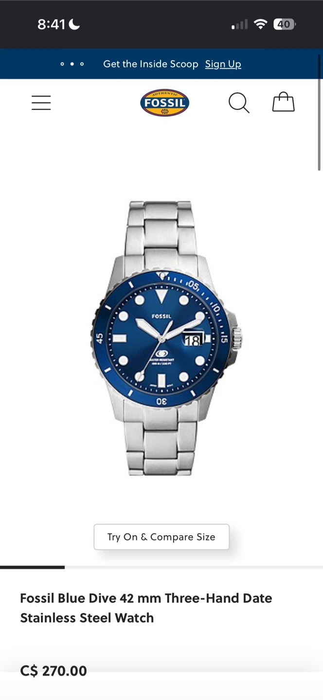 Fossil Blue Dive 42mm Watch - photo 3