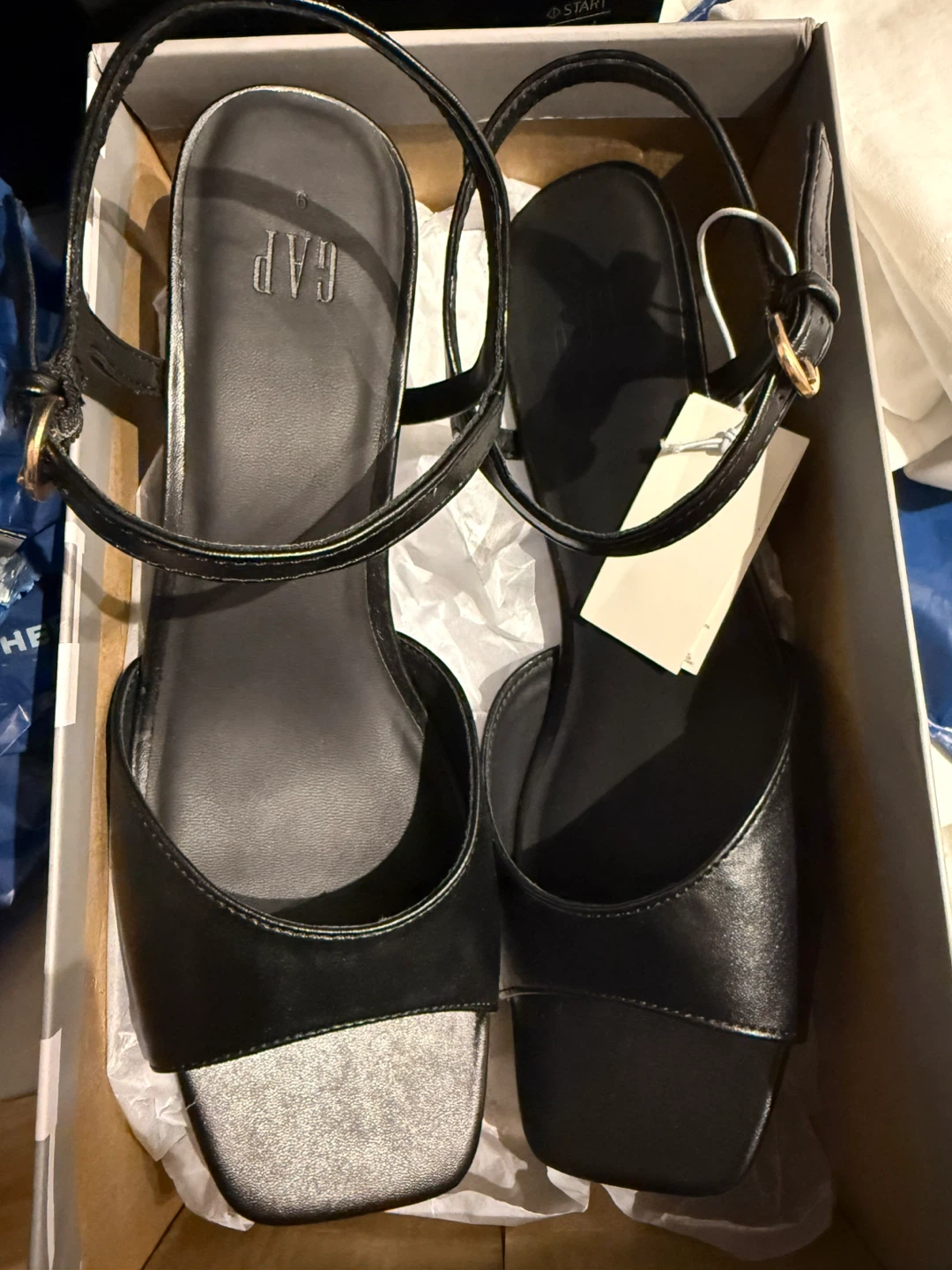 New with tag Black gap wedge Sandals
