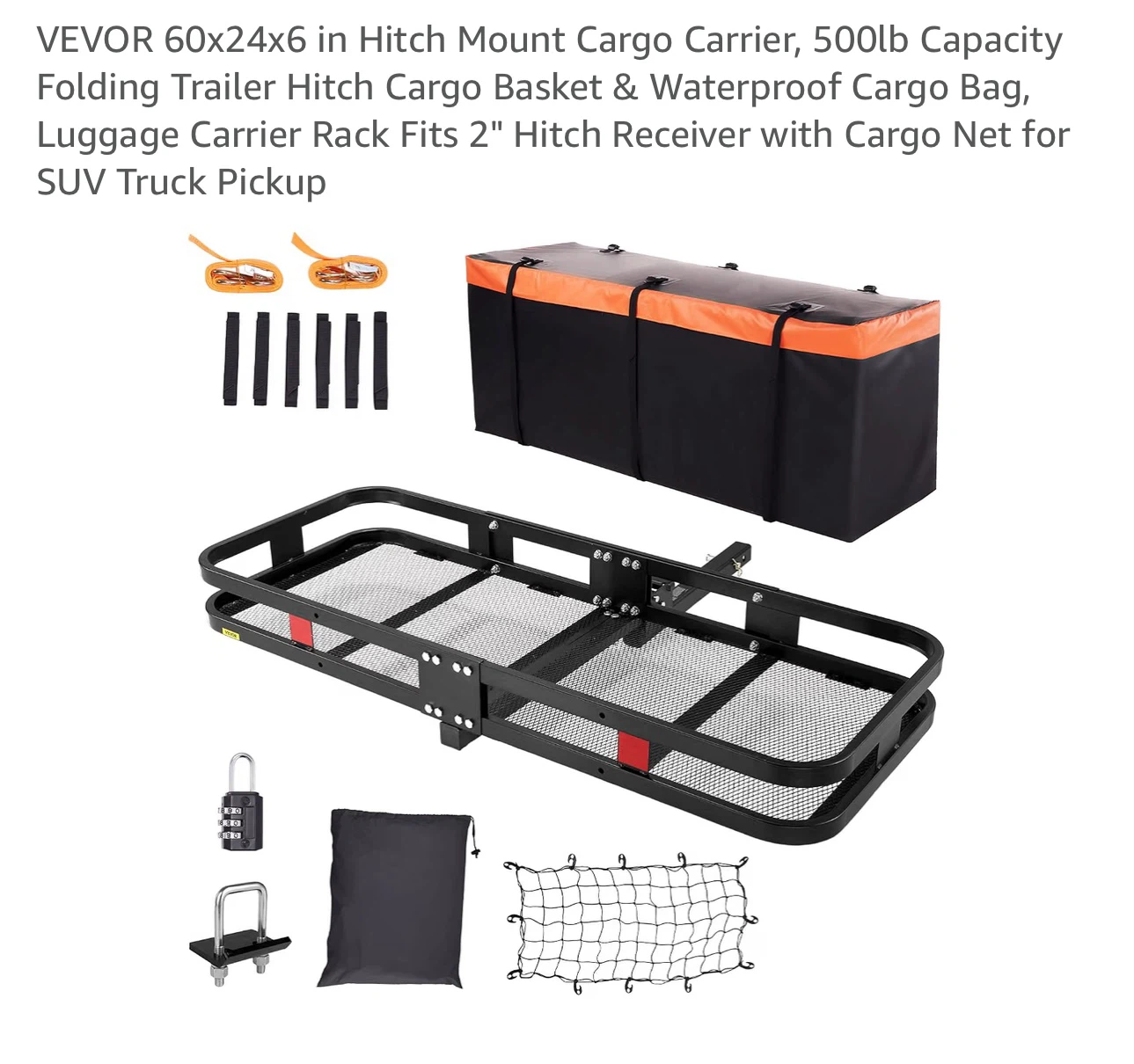VEVOR Hitch Mount Cargo Carrier
