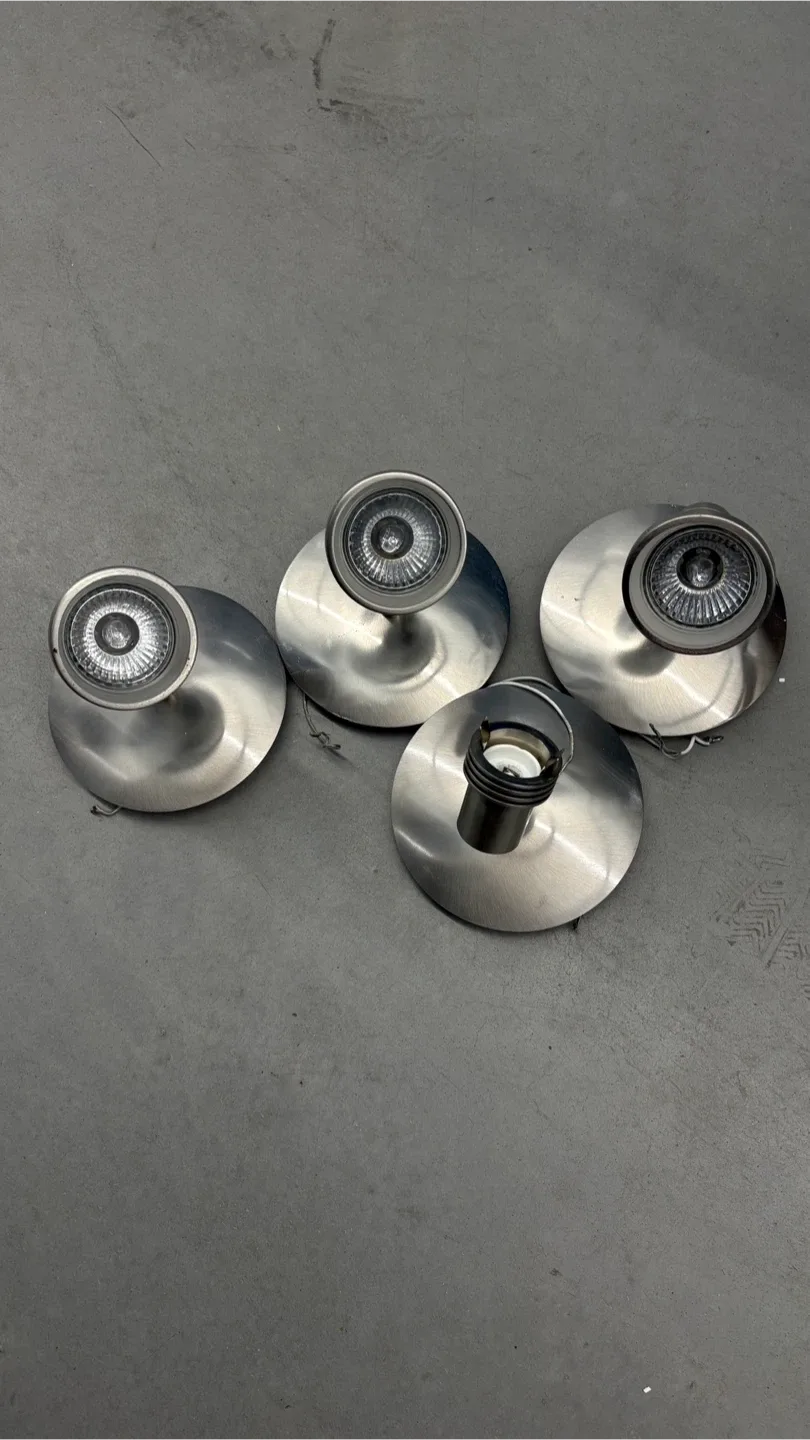 Set of 4 Brushed Nickel Spotlights