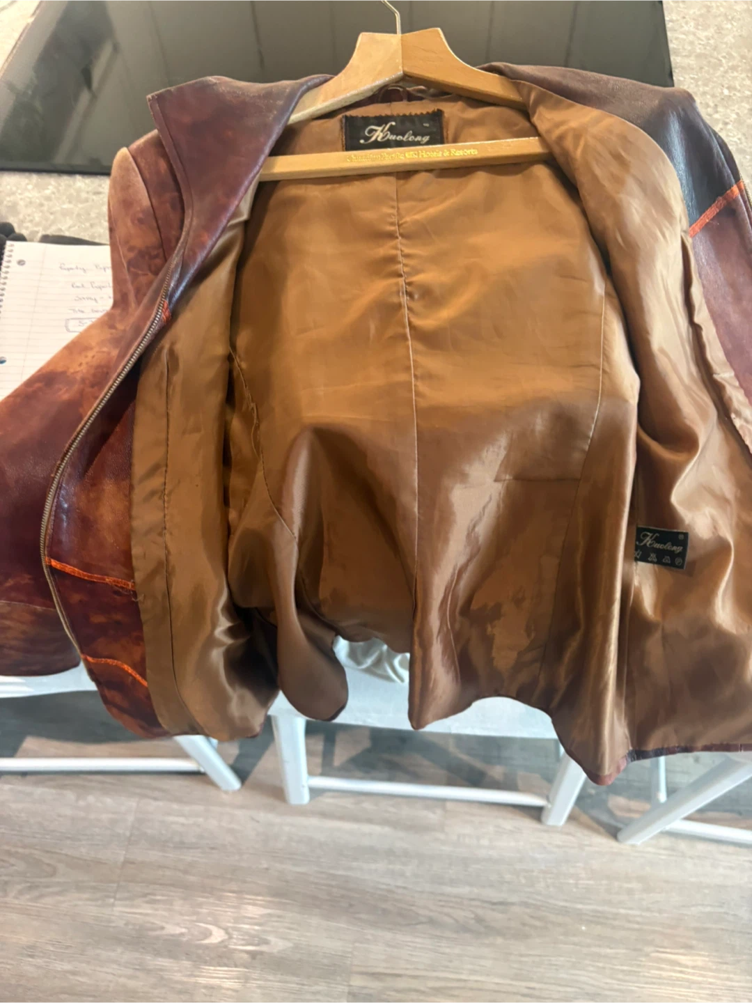 Kuolong Brown Leather Jacket Size XXXL - photo 5