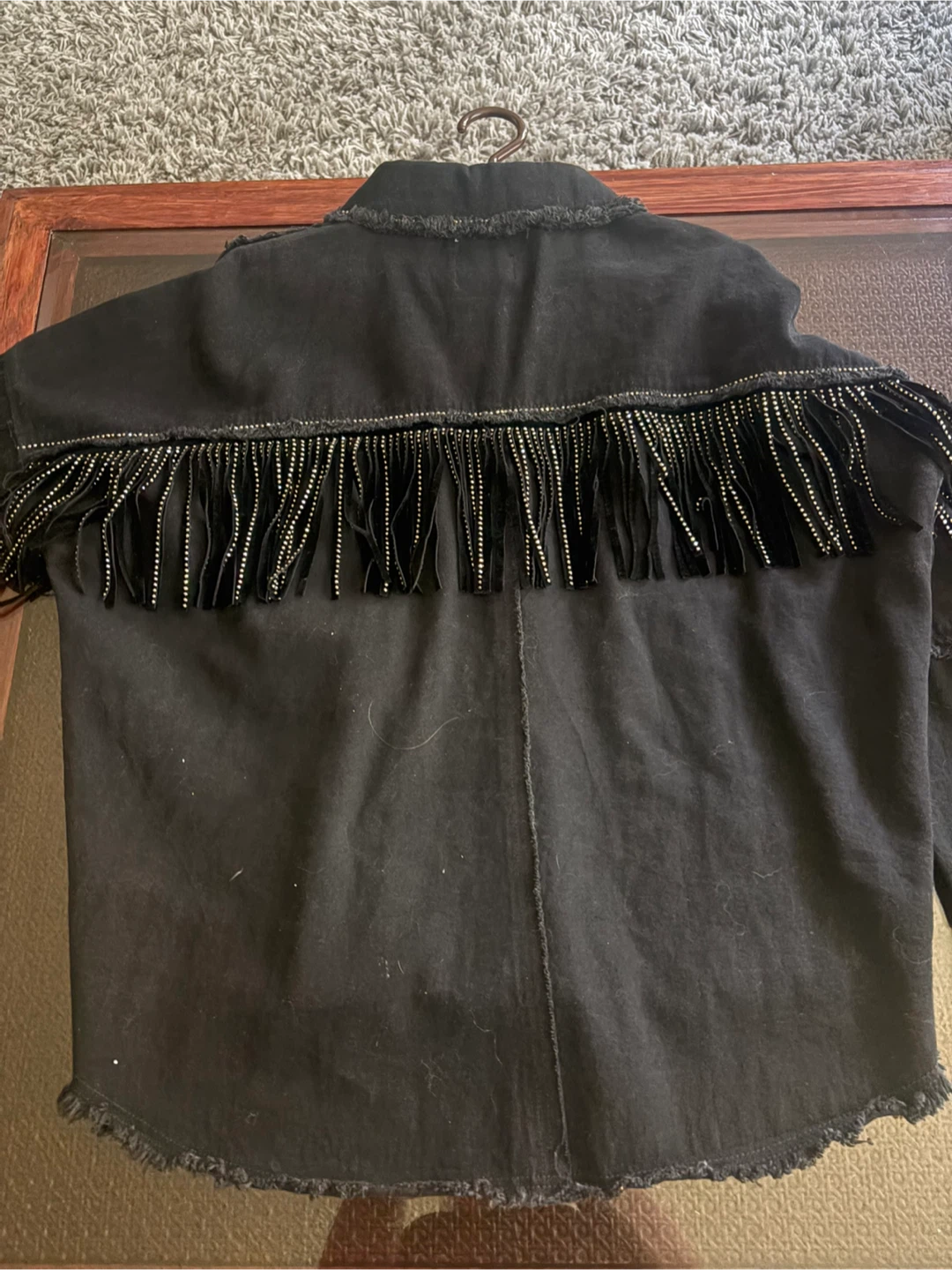 Zara Black Fringed Denim Jacket - photo 2