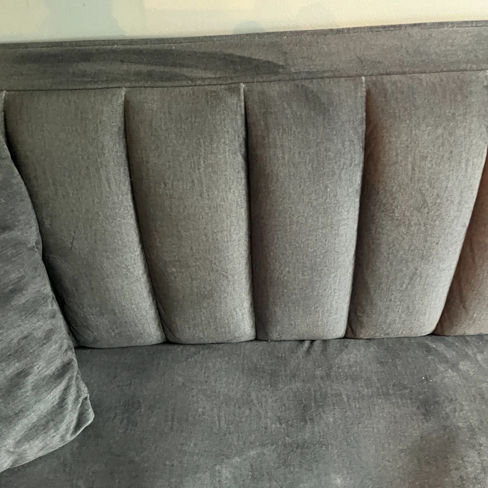 Grey velvet sofa and Loveseat - photo 4