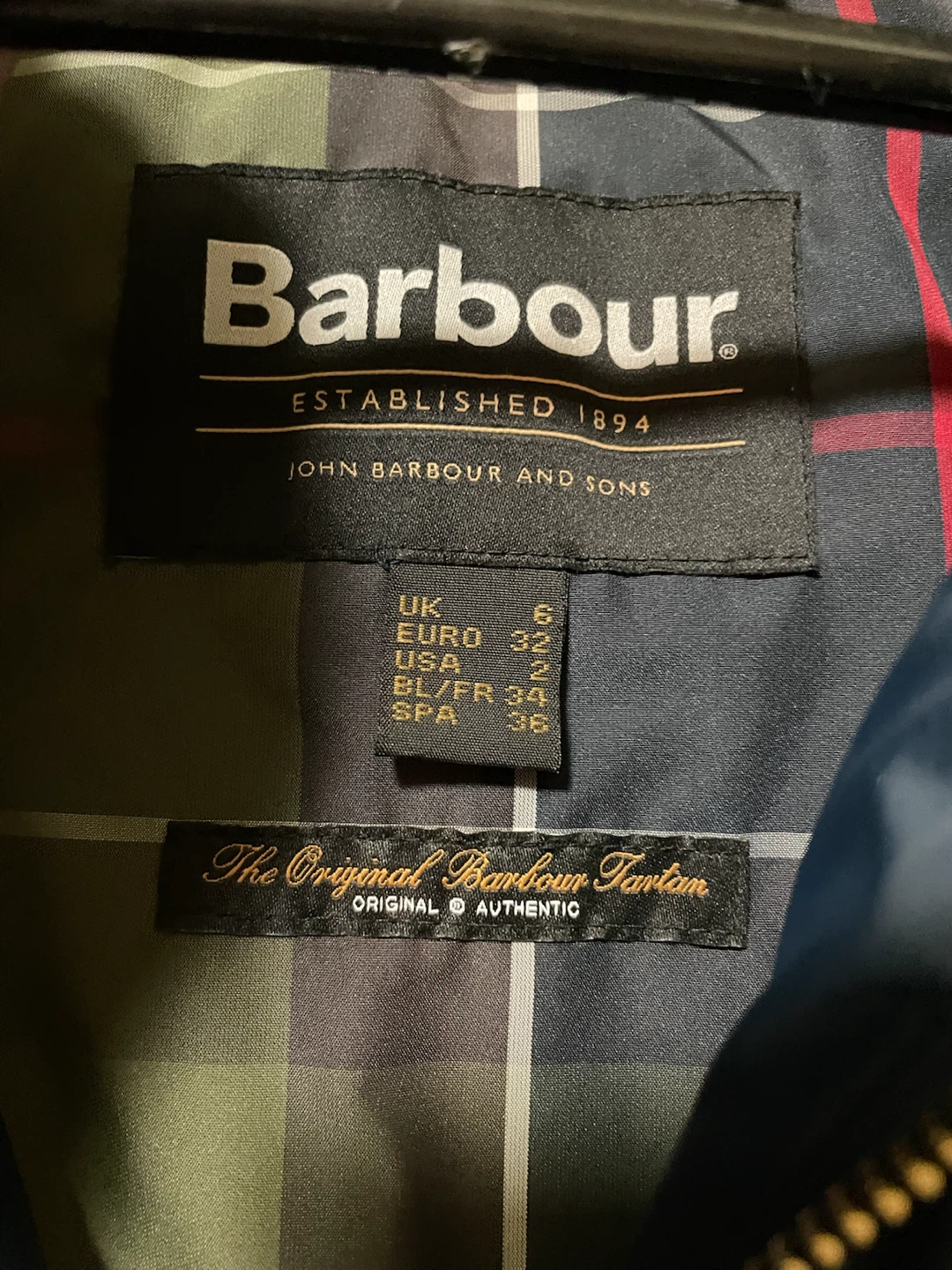 Barbour Quilted Jacket Navy Blue